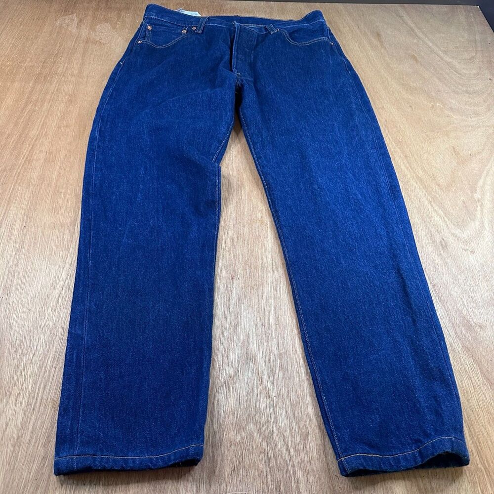 Levi’s 501 Jeans 36x33 Dark Wash Straight Leg Button Fly Altered